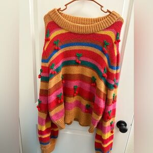 Farm Rio Sweater with Crotchet Cherries